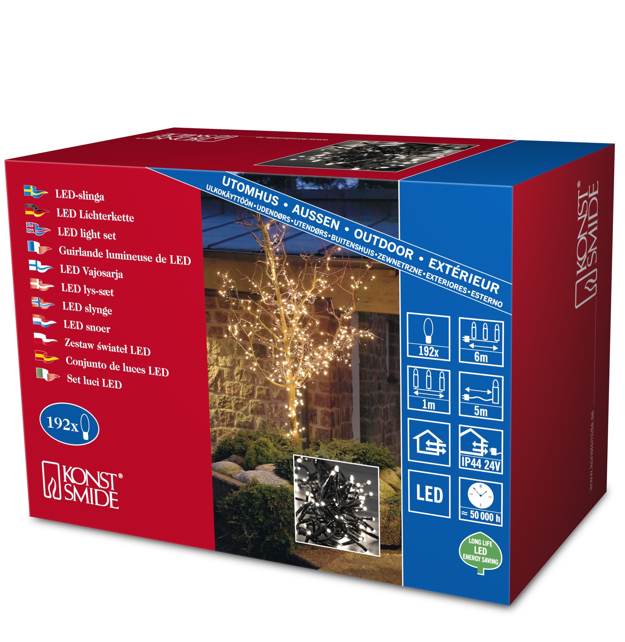 Guirlande LED Cluster lumière fil noir statique 1m blanc chaud