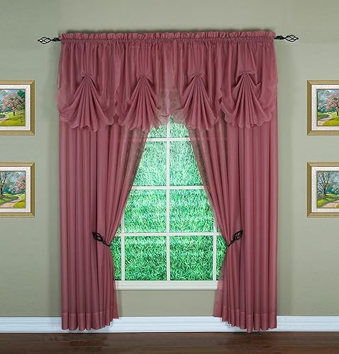 Vista 602 de Today's Curtain - Cortina Emelia de gasa original, panel de 84 pulgadas, negro, 60 pulgadas de ancho x 84 pulgadas de largo