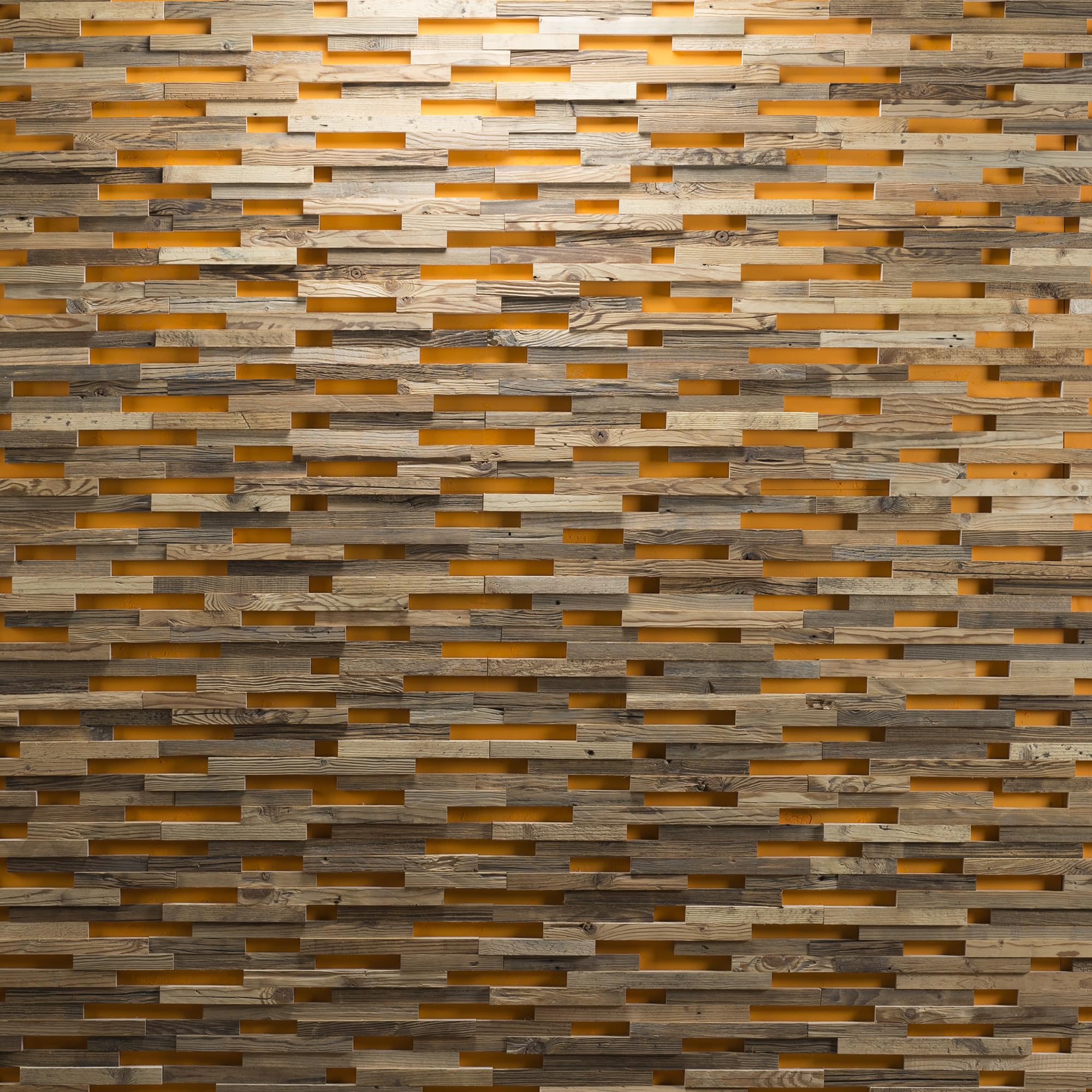Wooden Wall Design, Altholz 3D Wandpaneele, Wandverkleidung Expo