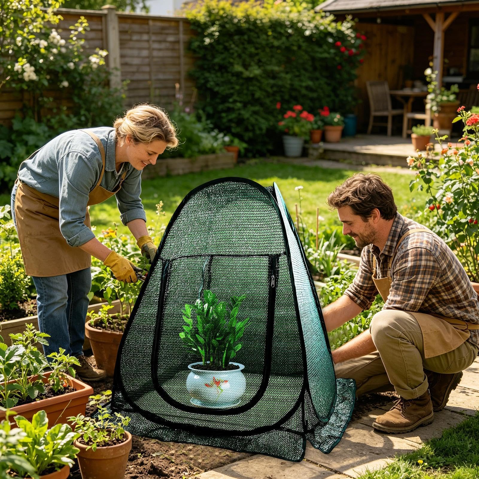 Filet protecteur en 71 x 71 x 81 cm en Respirante Avec Zip Et Pliable