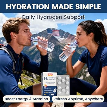 Molecular H2 Hydrogen Water Tablets - 16 PPM Hydrogen Tablets for Drinking Water with Magnesium, Rich in Antioxidants, Mental & Cognitive Function, Cellular Health, Recovery Energy (Raspberry)