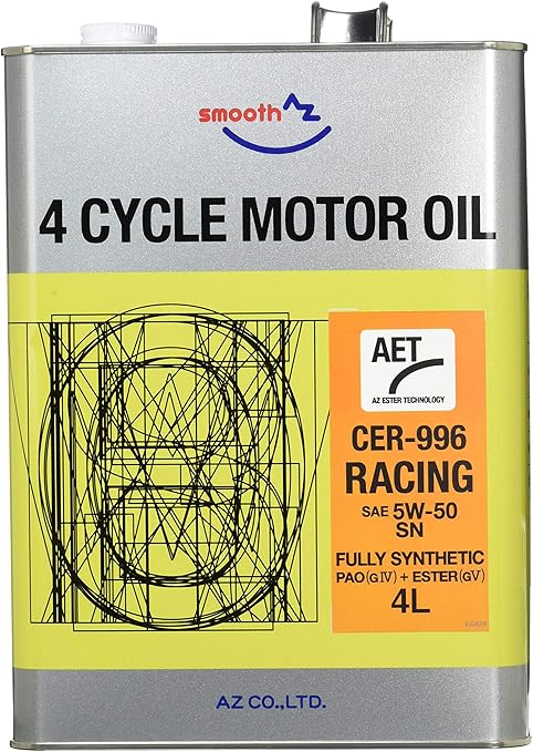Amazon Az エーゼット 4サイクル エンジンオイル Cer 996 レーシング Eg4 5w 50 4l Aet 100 化学合成油 エステル配合 自動車用 車 バイク 車 バイク