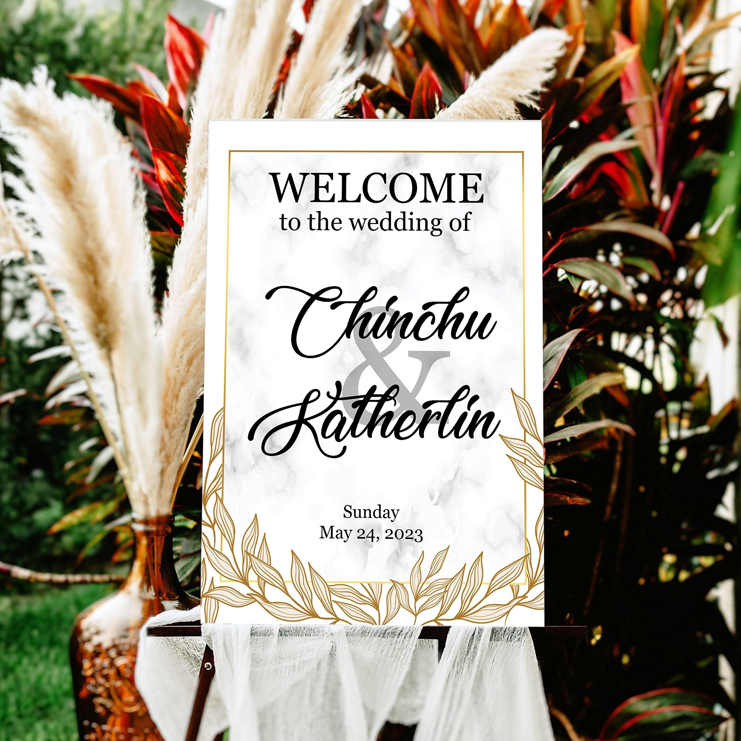 Wedding Signs, Wedding Welcome Sign, Welcome To Our Wedding Sign, Wedding Sign Board, Wedding Welcome Signs For Ceremony, Easel Stand For Wedding Sign, Wedding Shower Outdoor Sign #8