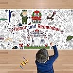 OHOME Memorial Day Giant Coloring Poster/Tablecloth - Memorial Day Decorations - 30 x 72 Inches Jumbo Coloring Banner Crafts Gifts Activities Accessories Decor Party Decorations