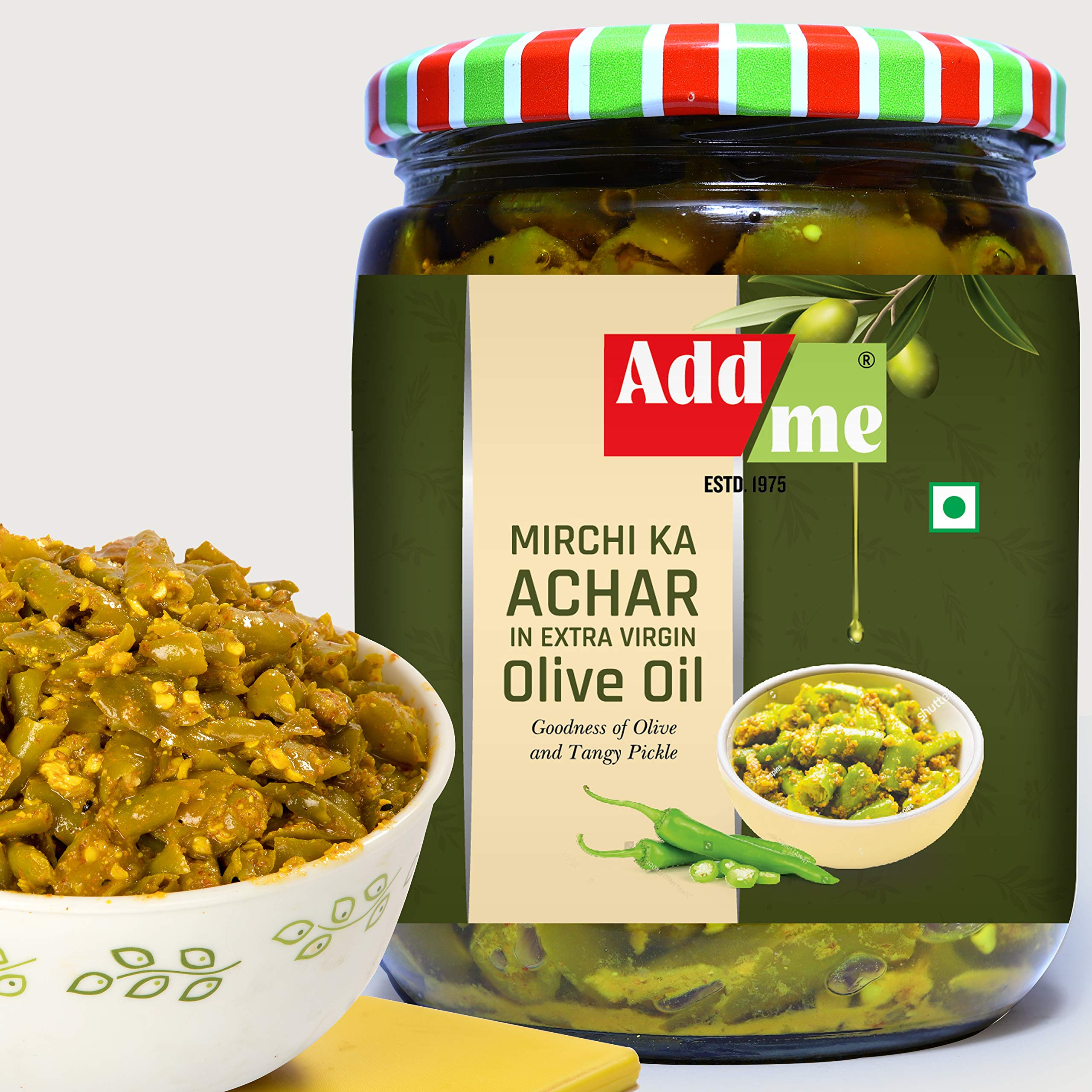 Add me Home Made Green Chilli Pickles in Extra Virgin Olive Oil, 500 gm Mirch ka Achar 500gm Glass Jar (B07TJRJYC3) Amazon Price History, Amazon Price Tracker