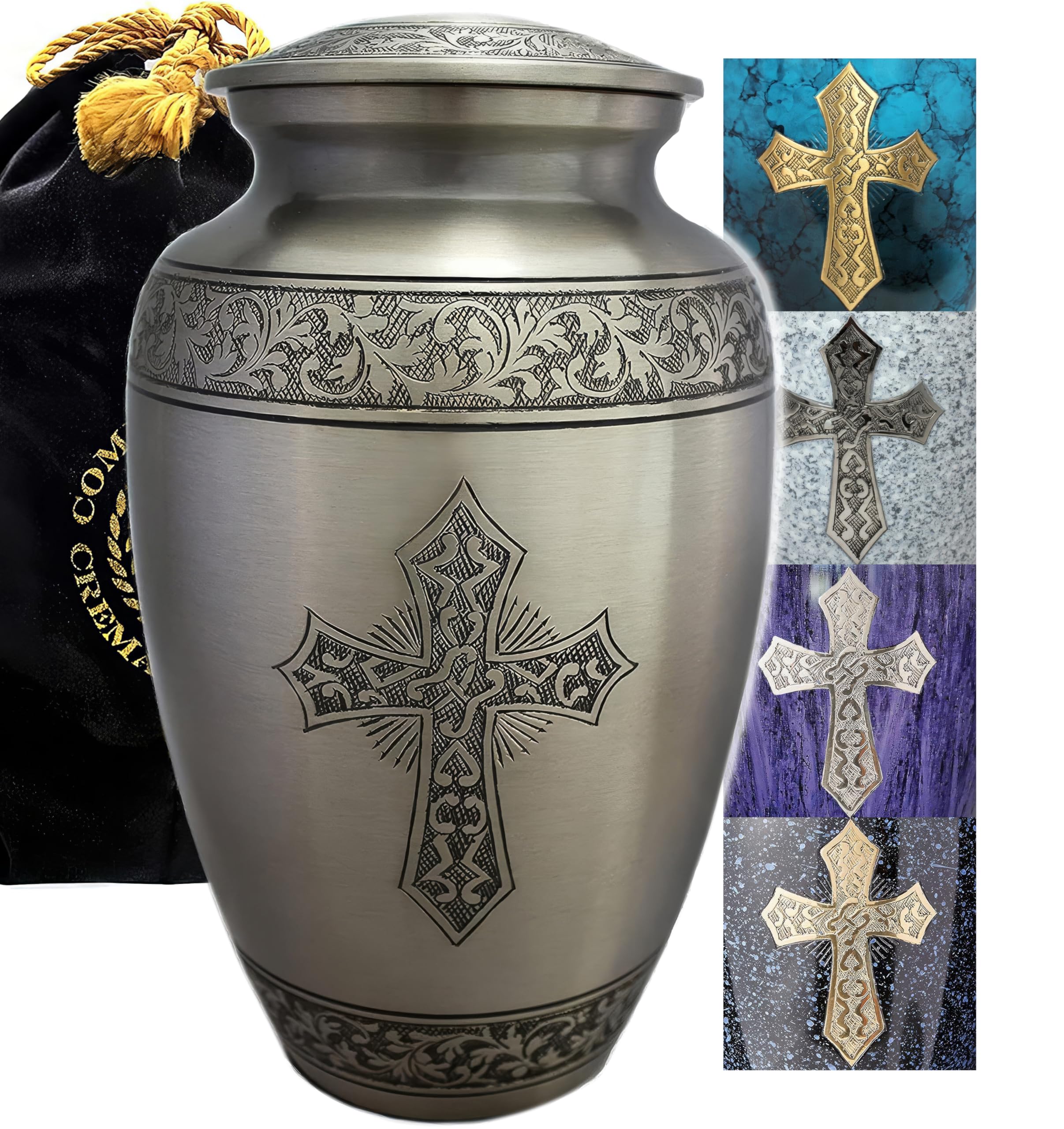 Silver Cross Cremation Urns for Human Ashes Adult Female &amp; Male Urns