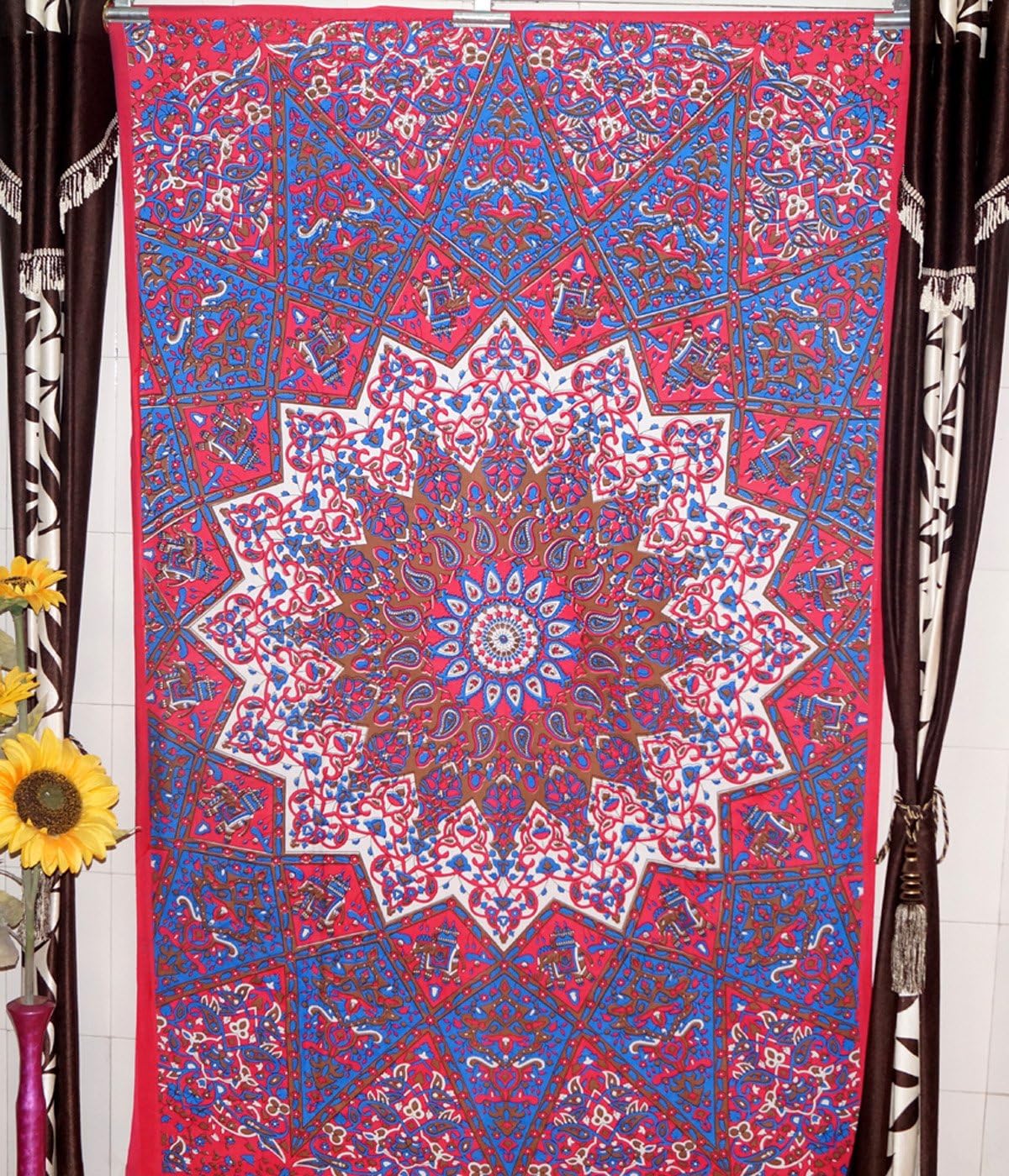 Navya Creations Indian Twin Hippie Star Tapestries, Wall