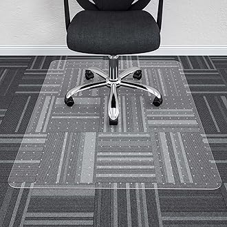 Large Chair Mat for Carpet, Easy Glide Plastic Carpet Floor Protector Mat for Office Chairs for Work & Home (36" x 48", for Carpeted Floors)