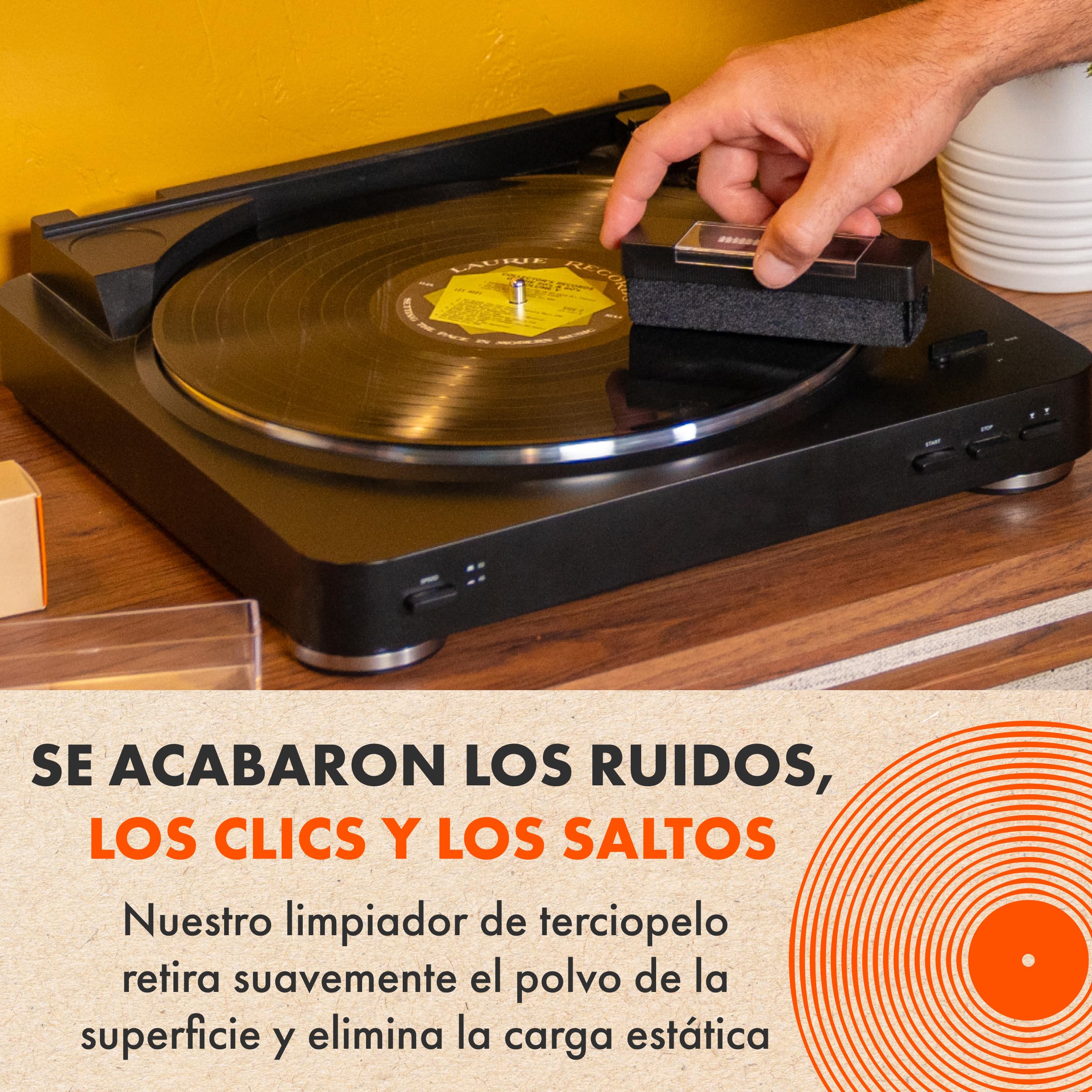 5 En 1 Kit De Limpieza Vinilos SPINCARE | 200ml Limpiador Vinilos De Discos | Antiestatico Cepillo | Limpia Agujas Tocadiscos | Paño De Microfibra | Soporte De Secado Y Exhibición
