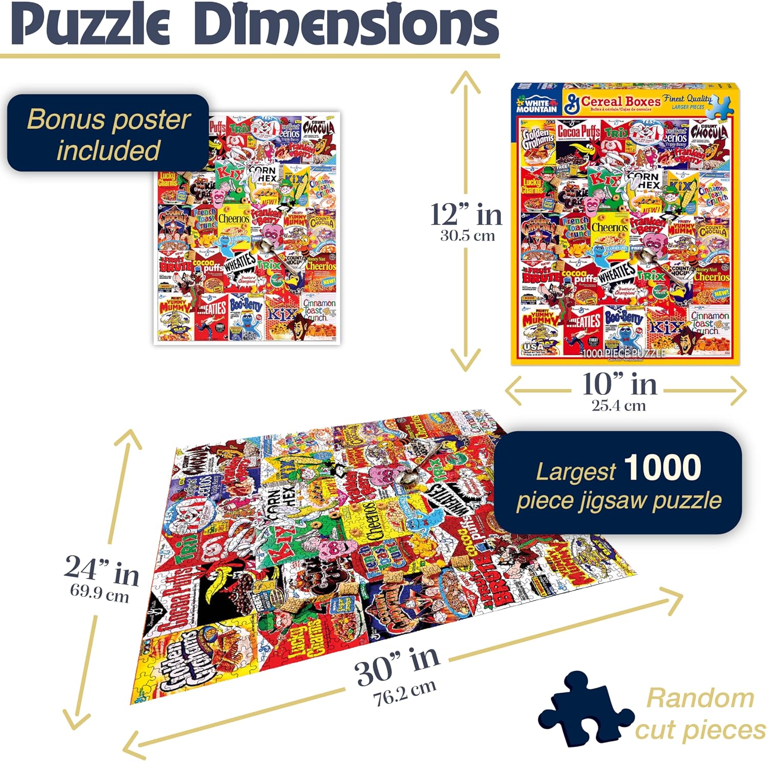 White Mountain Puzzles Cereal Boxes - 1000 Piece Jigsaw Puzzle
