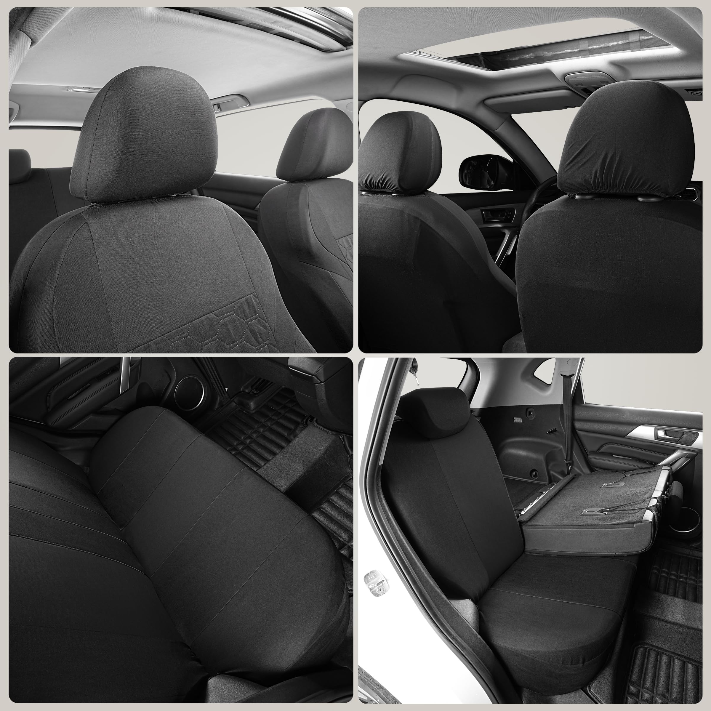 Coverado Front Car Seat Covers, Brown Waterproof Fashion Faux