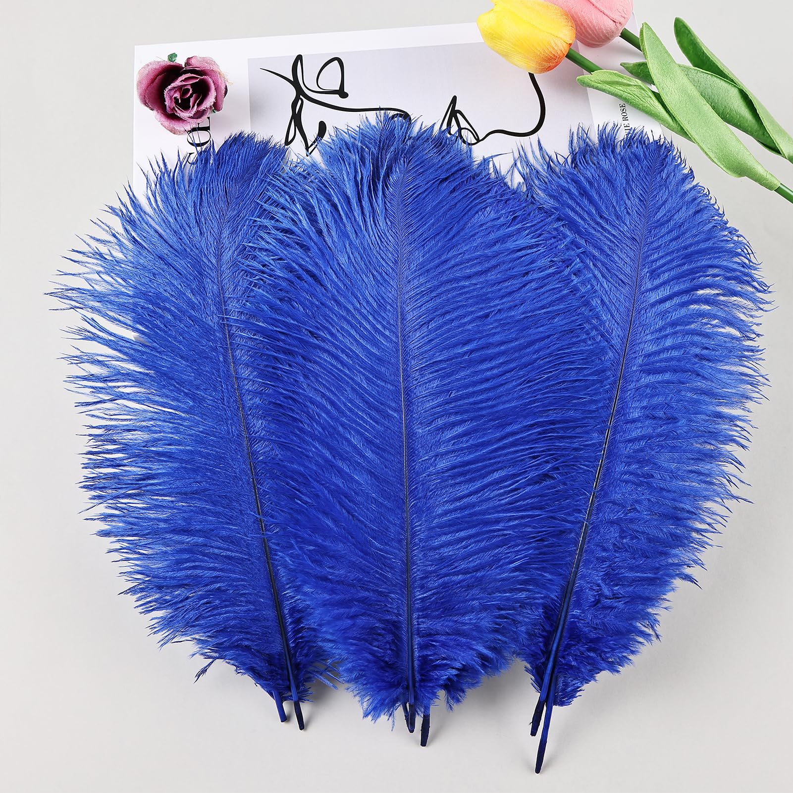 12 piume di struzzo bianche naturali, 40-45 cm, per matrimoni, feste, centrotavola, Pasqua, Gatsby e decorazioni per la casa