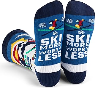 Lavley Ski Socks - Funny socks for skiers and snowboarders - Unisex novelty gift - Great for birthdays or holidays