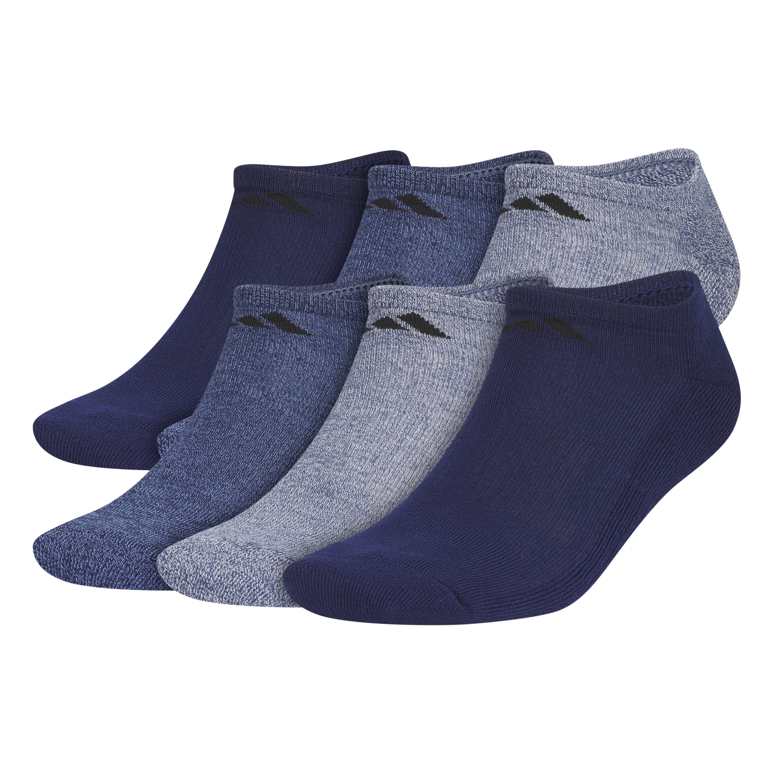 adidas Athletic Cushioned 6-Pack No Show Medium Dark Blue/Collegiate Navy/Tech Indigo Blue