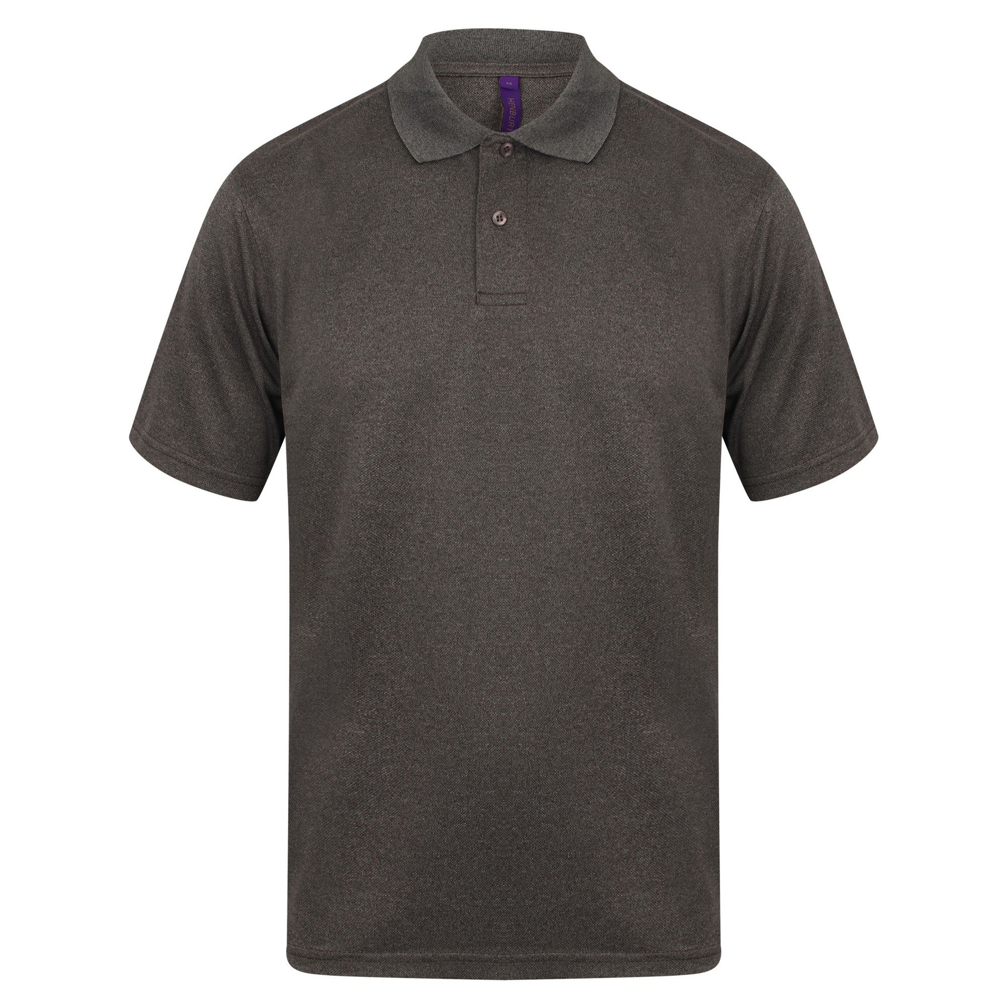 Henbury Mens Coolplus® Pique Polo Shirt (M) (Heather Charcoal)