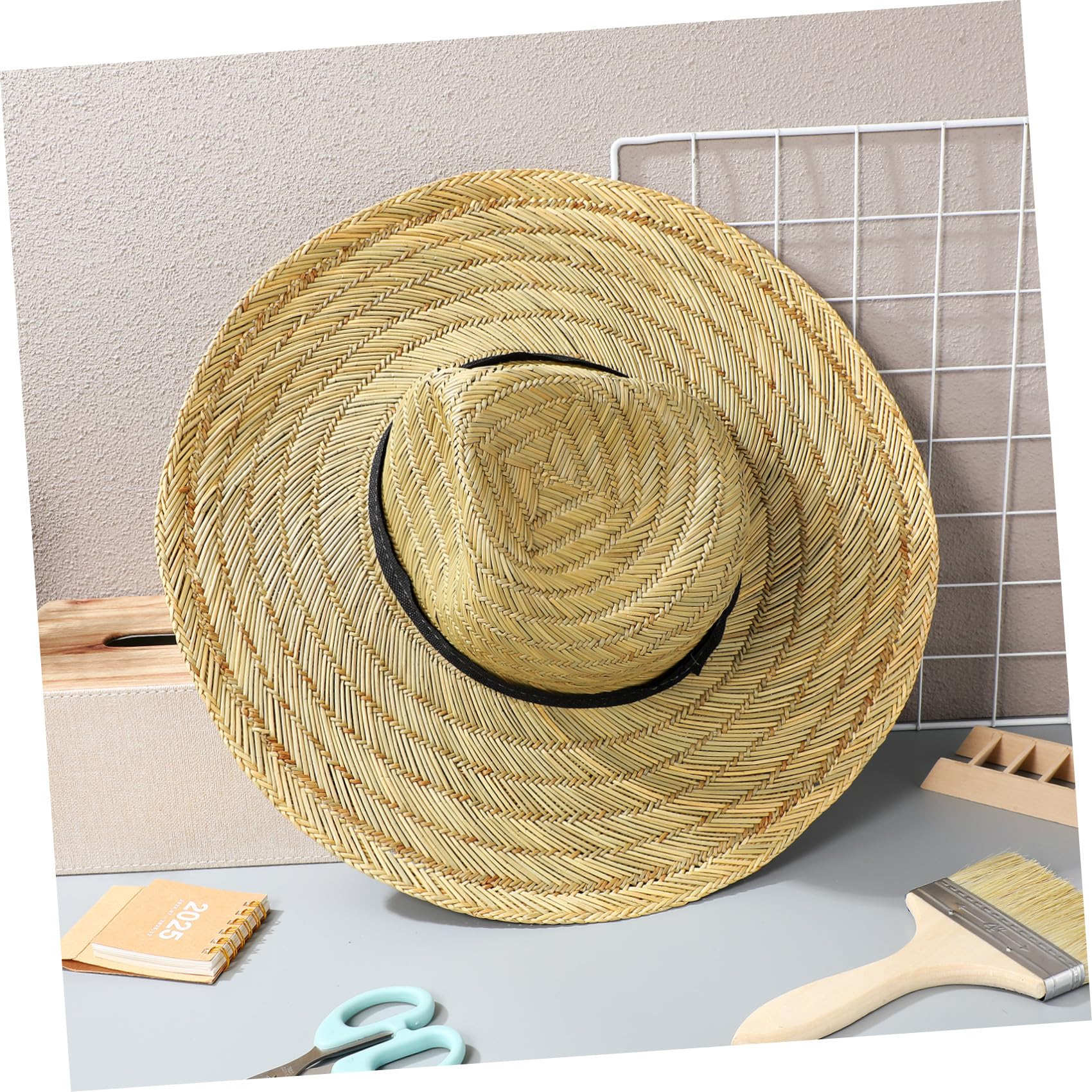 DOITOOL Chapeau de Paille Homme Bord Large Protection UV, Large Rebord, Léger et Décoratif, Plage Activités en Extérieur en Été