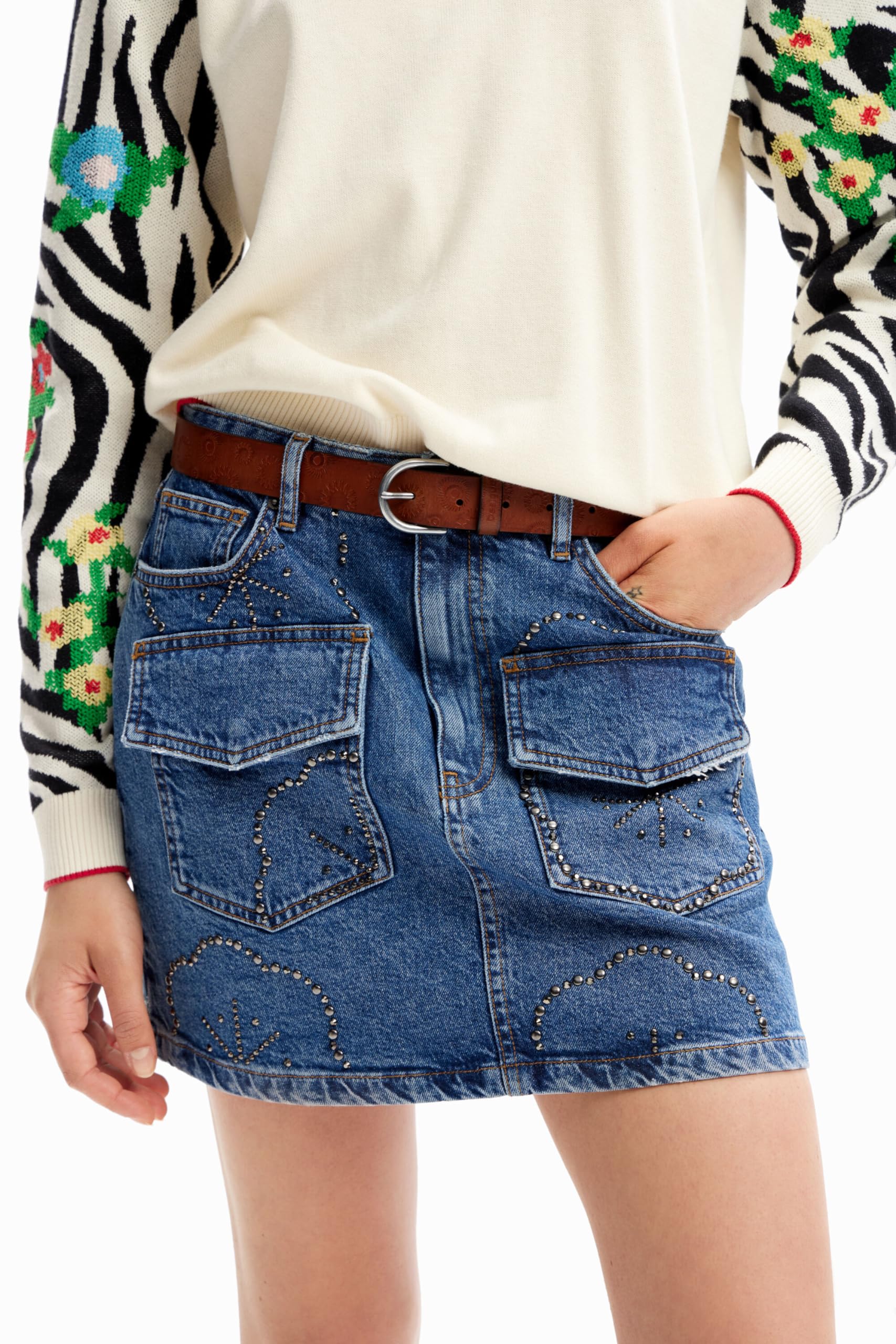 Desigual Belt_embossed ceinture Femme (lot de 1)