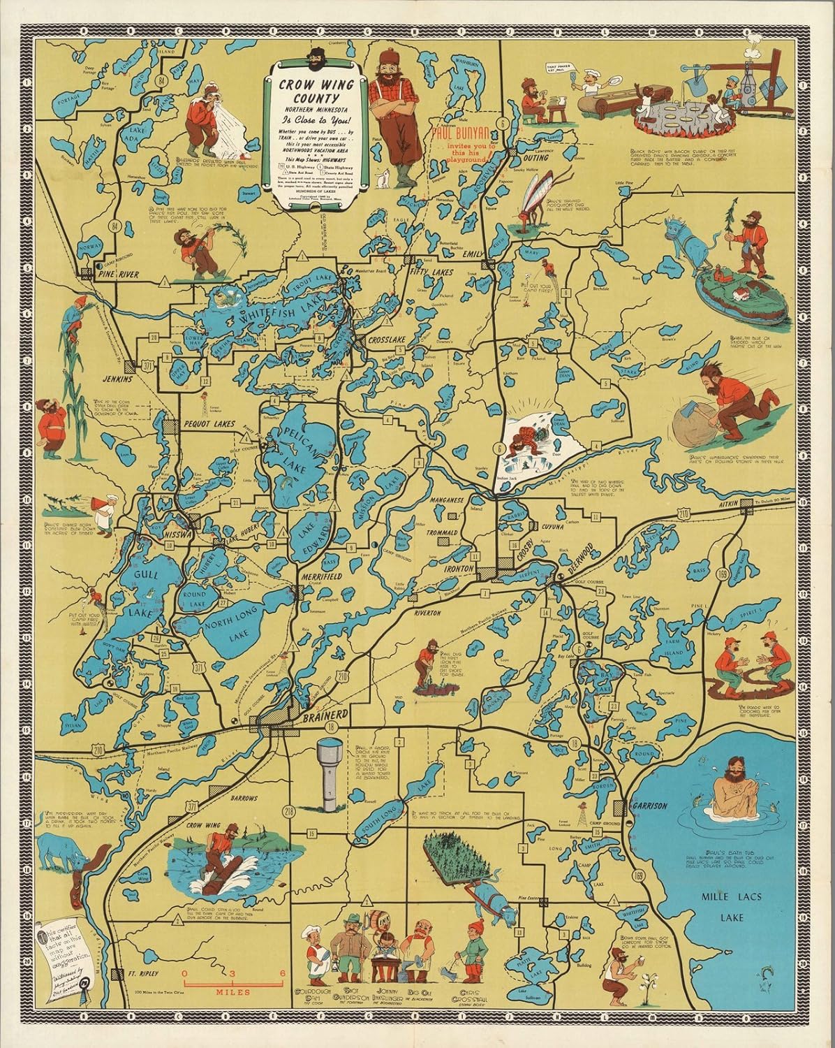 Historic Map of Crow Wing County