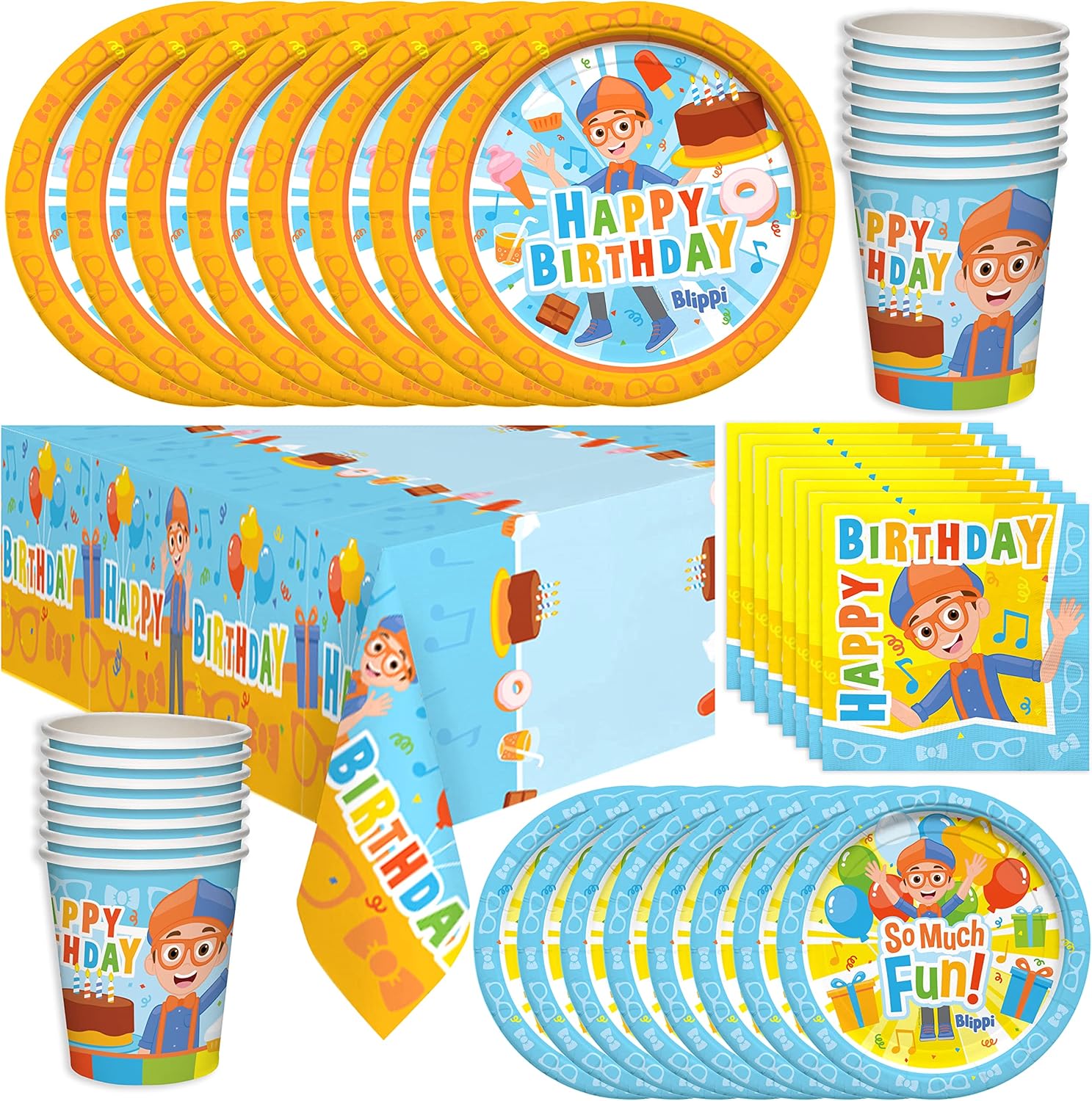 Treasures Gifted Blippi Birthday Party Supplies Serves 24 Guests Dinnerware