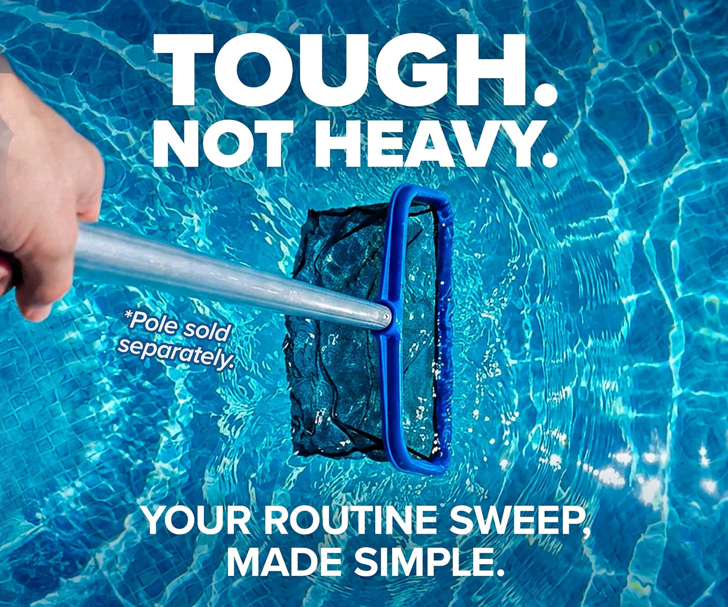 Pool Skimmer Net for Leaves - Leaf Rake for Pool Cleaning // Swimming Pool Leaf Net - Heavy Duty, Reinforced Frame, Large Capacity Pool Rake // The Ultimate Pool Rake for Pools (Pole Sold Separately)