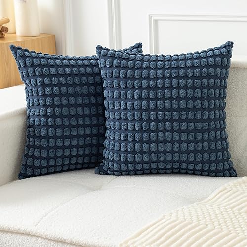 UGASA - Juego de 2 fundas de almohada de pana suave de felpa con patrón granular sólido, fundas de cojín decorativas, estilo bohemio rural para