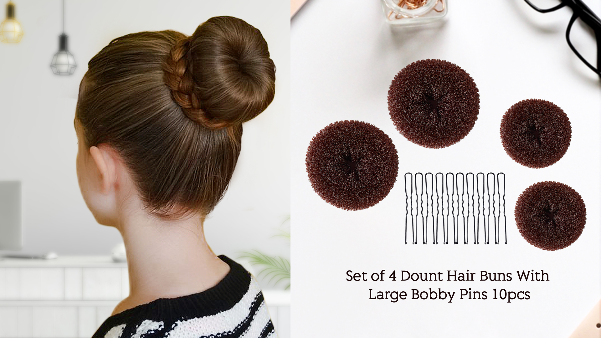 MORGLES Hair Donut Bun Maker, Hair Bun Maker 7pcs Blonde Hair Ring Style With 5pcs Hair Elastic Bands, 20pcs Hair Pins For Chignon Hair Styles Ballet Dancers Kids Girls Price In Saudi