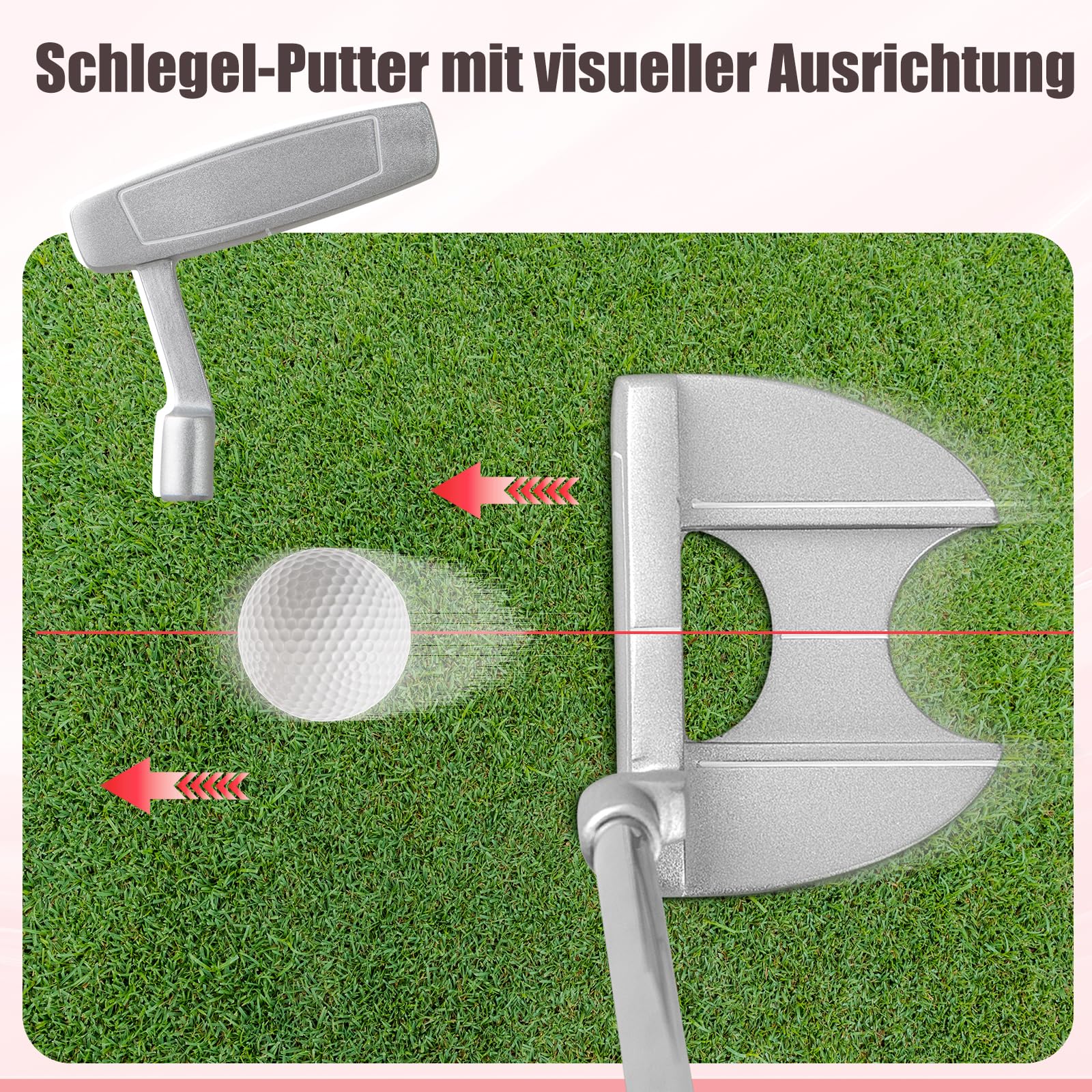 GOPLUS 10er Golfschläger Set für Frauen, Golfschlägersätze inkl. 460cc 1# Alloy Driver, 3# Fairway Wood, 4# Hybrid, 6-9# Eisen, 1 Putter & Standtasche, 3 Wälder mit Kopfbedeckungen