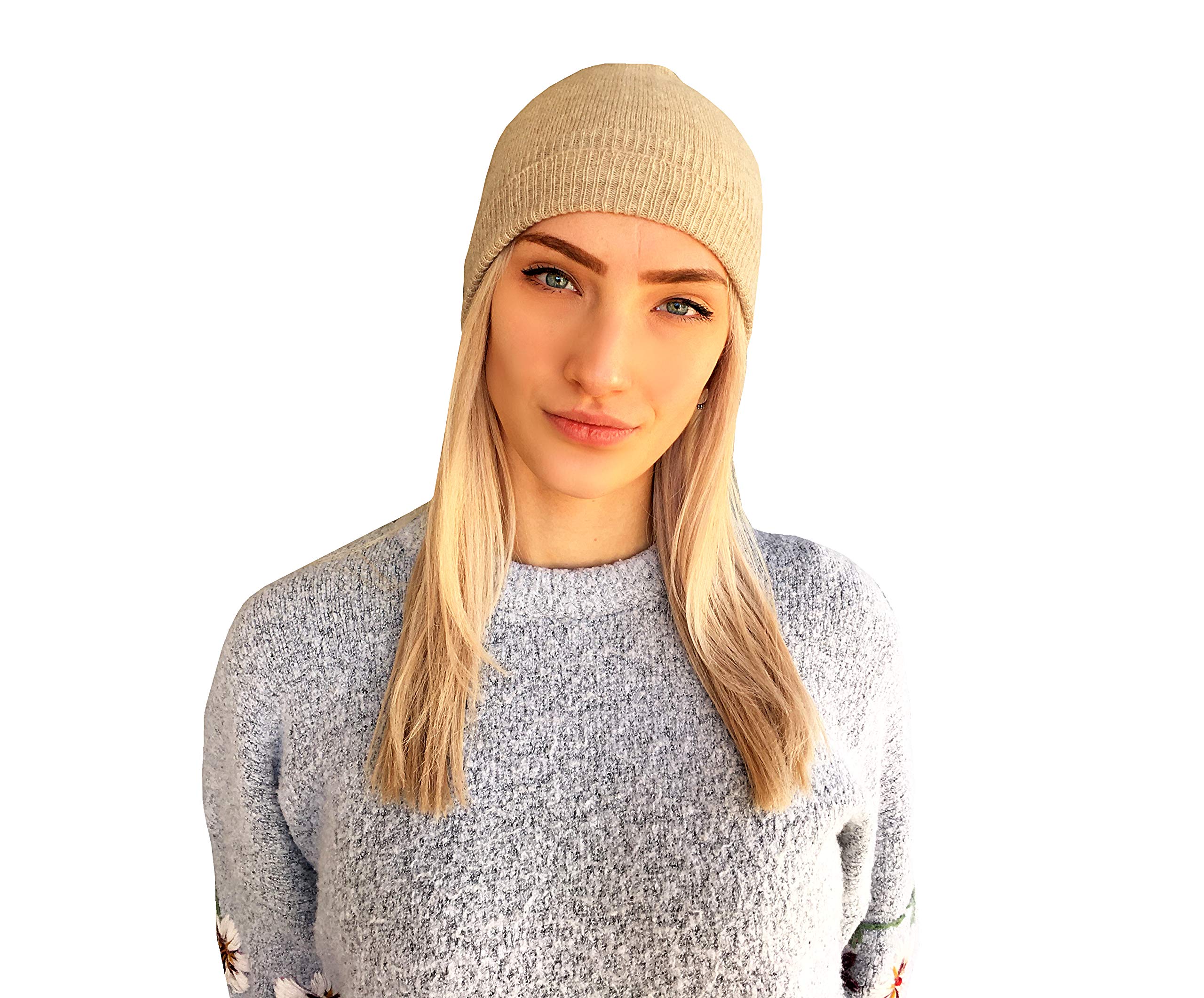 Berretto Donna Invernale Cashmere 100% Beige
