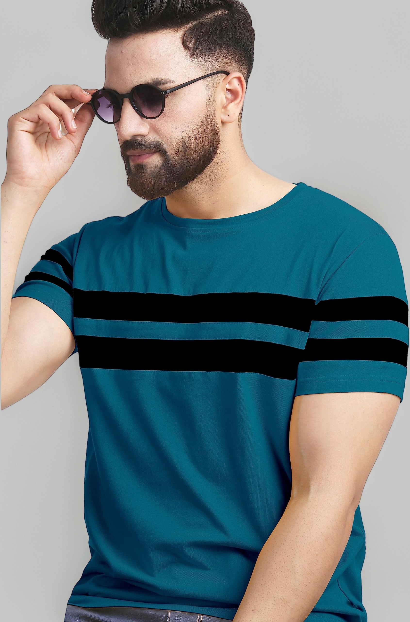 T-Shirt for Mens Double Stripes on Chest