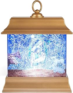 Roman 133359 Led Swirl Printed Joy and Holy Family Lantern, 8.5 inch, Multicolor