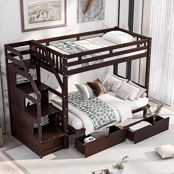 Futon Bunk Beds Frame, Twin Over Futon Bunk Beds with