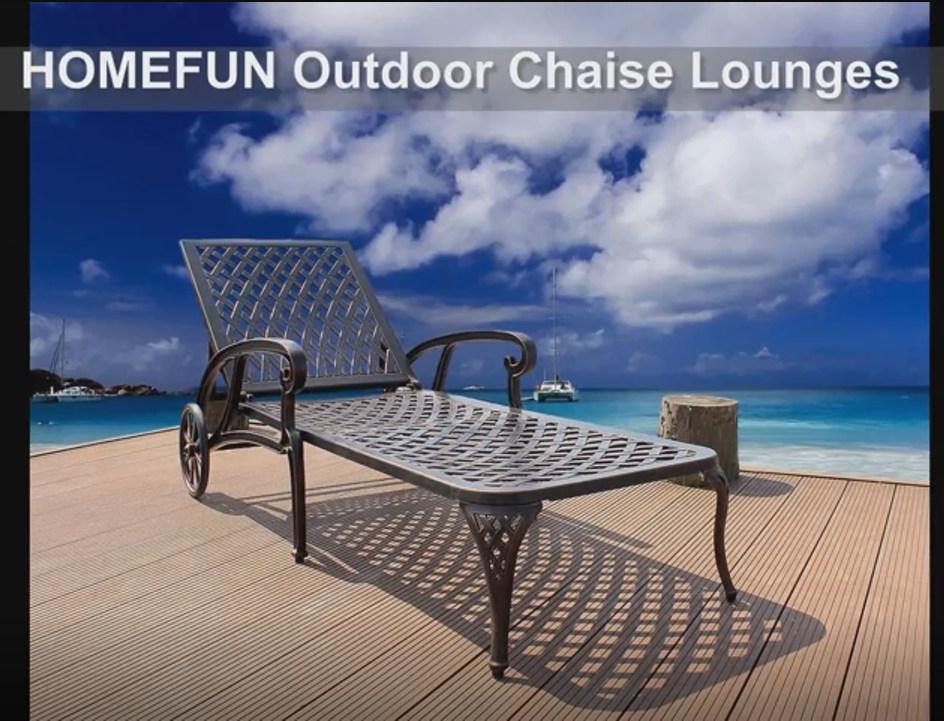 HOMEFUN Chaise Lounge Chair Outdoor Set Of Adjustable