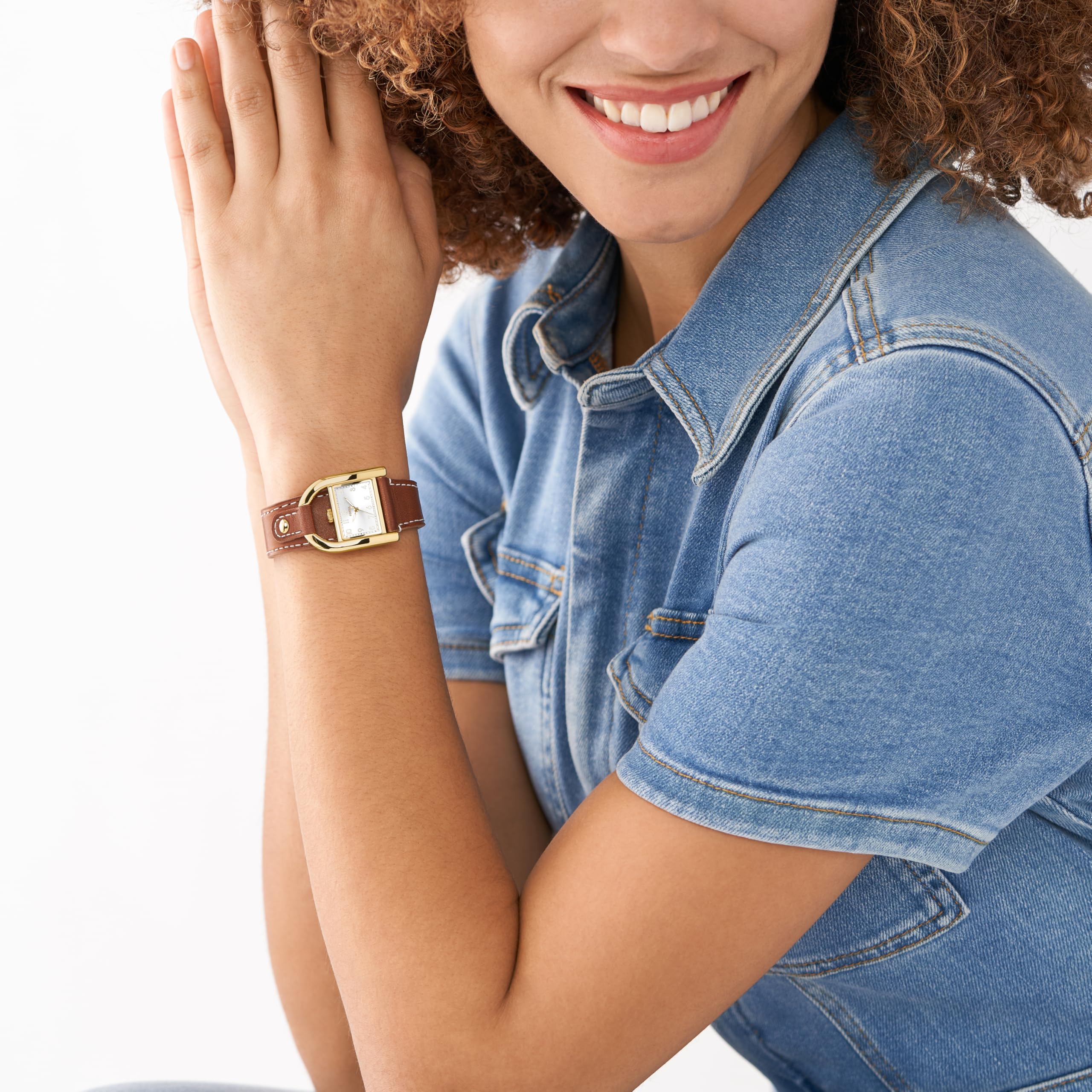 Fossil Women's Harwell Quartz Stainless Steel and Leather Three-Hand Watch