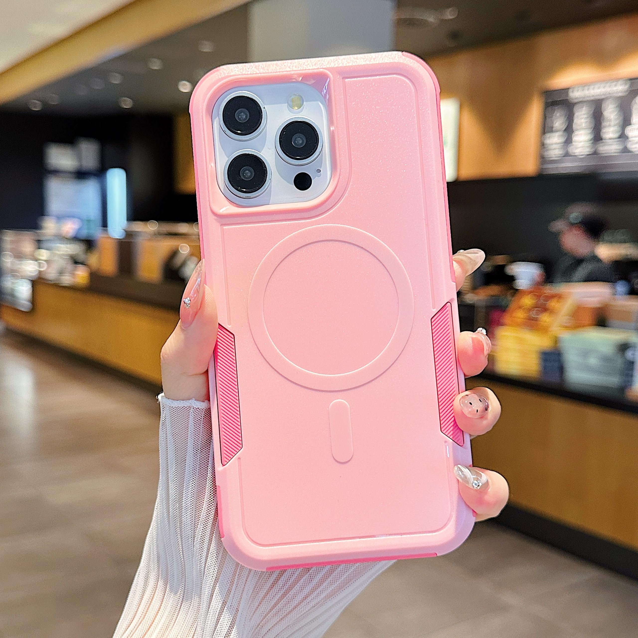 Coque iPhone 12 Pro double couche antichoc et magnétique rose - 8