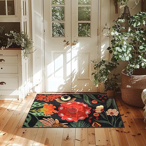 Miniatura 9 de Tyrot Alfombra bohemia estilo azteca para pasillo, 2 x 8 pies, lavable, tapete de cocina, antideslizante, geométrico, marroquí, tapete largo para