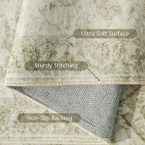 Vista 25 de jinchan Alfombra de pasillo lavable de 2 x 10 pulgadas, estilo vintage, envejecida, para interiores, delgada, tradicional, con estampado floral