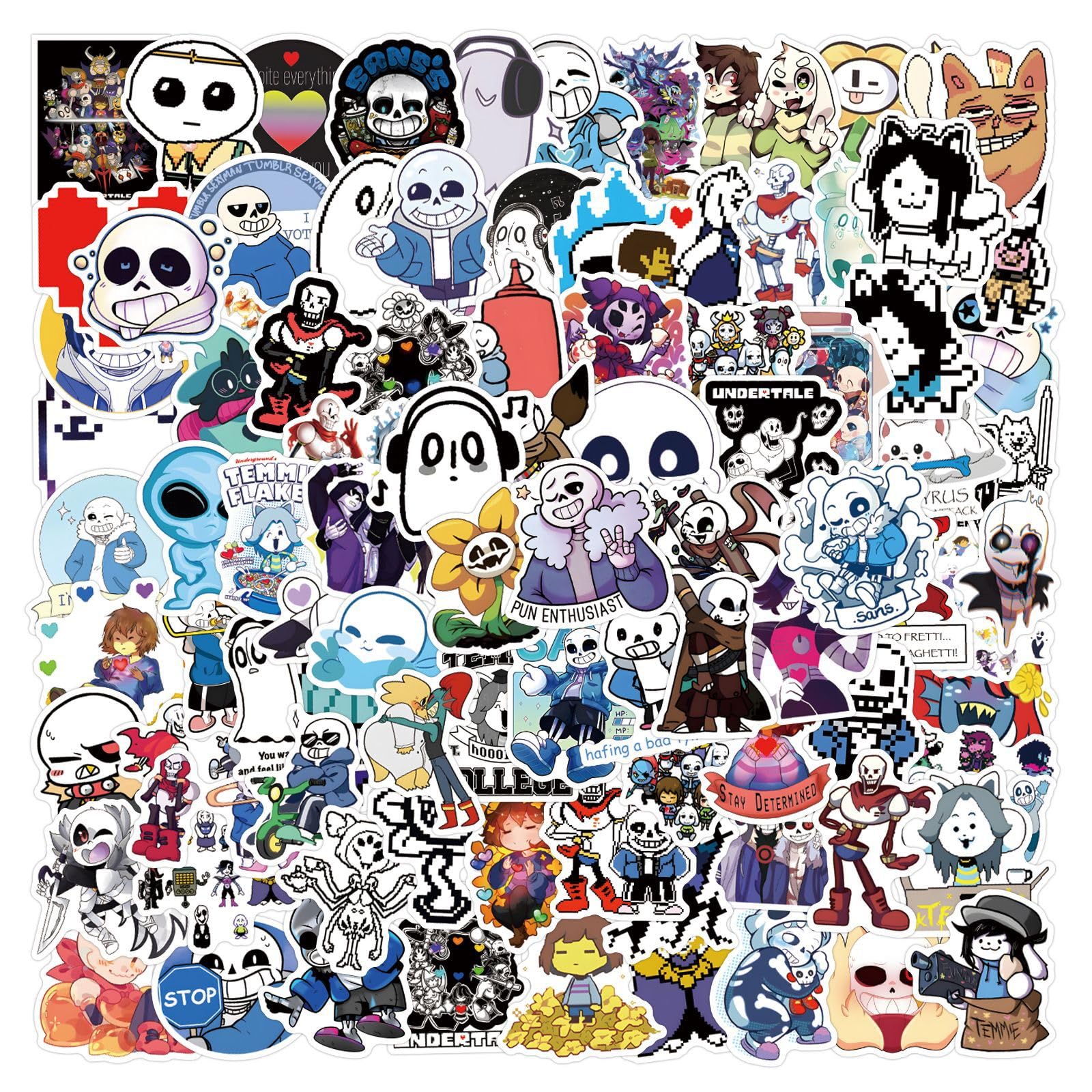 Tuyatezhi Girls Multicolor 110 Pcs Under-Tale Stickers For Children Teens Boys,Cute Style Scrawl Stickers For Bicycle,Skateboard,Laptop Water Bottles,Computer,Waterproof Vinyl For Wall,Graffiti Stickers