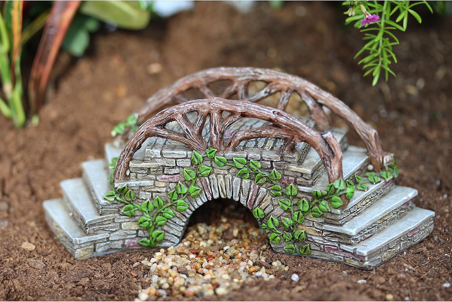 Miniature Fairy Garden Enchanted Bridge With Stairway