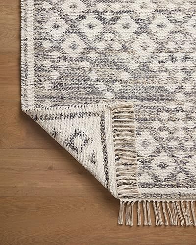 Miniatura 7 de Loloi Angela Rose Rivers Collection RIV-01 Tapete reversible de 5.0 pies x 7 pies 6 pulgadas, color mezclillamarfil