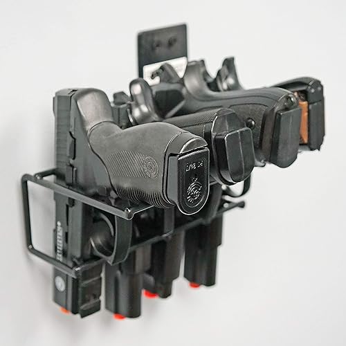 Miniatura 6 de BOOMSTICK Gun Handgun Black Vinyl Coated Pistol Wall Mount Rack