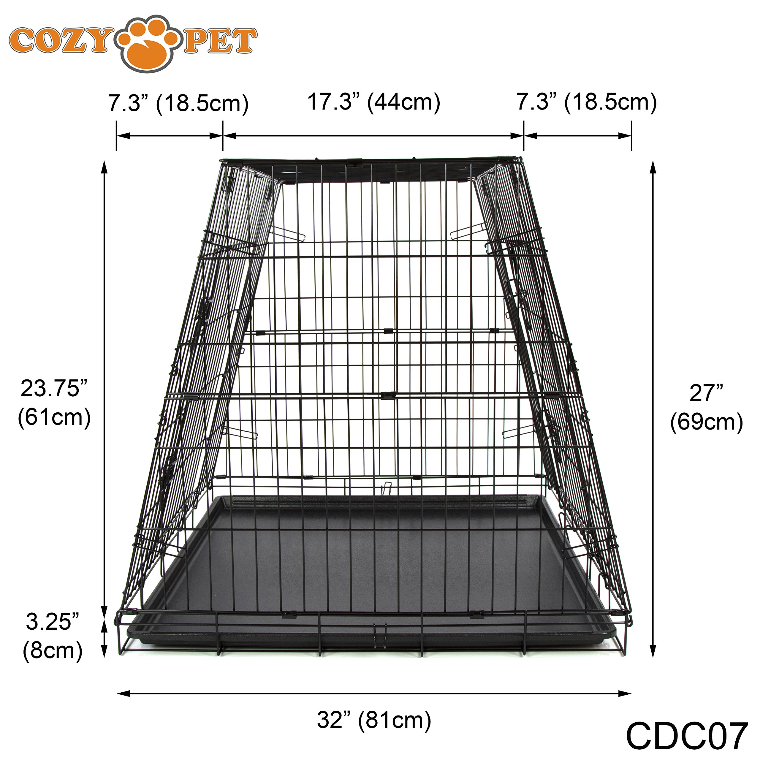 Car Dog Cage 36" by Cozy Pet, Fits Most Makes Audi BMW Fiat Ford Honda Hyundai Kia Jaguar Toyota Renault Vauxhall VW Volvo Puppy Crate Model CDC07 — view 4