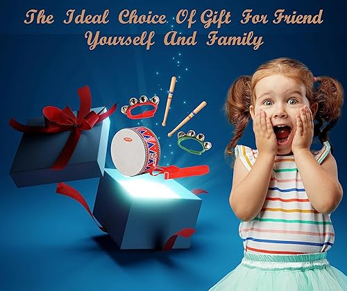 Miniatura 7 de Juego para niños pequeños  Juguete musical para bebé con campanas de muñeca, baquetas y divertido instrumento de batería para niños y niñas, regalo