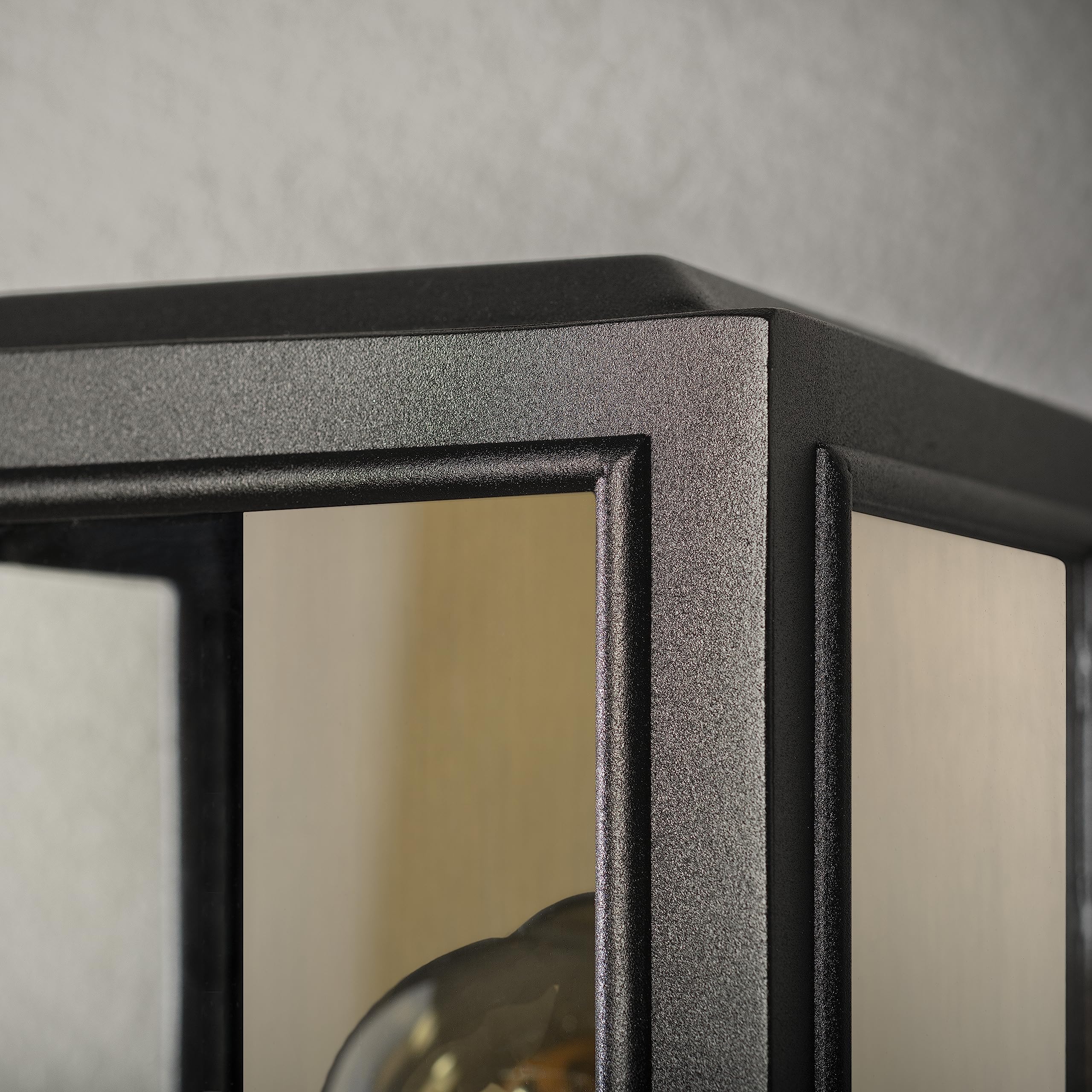 Konstsmide Wandleuchte Carpi | Stahl/klares Glas | E27 | schwarz/messing | 12,5 cm (L)/15 cm (B)/30 cm (H) | 7348-758 |