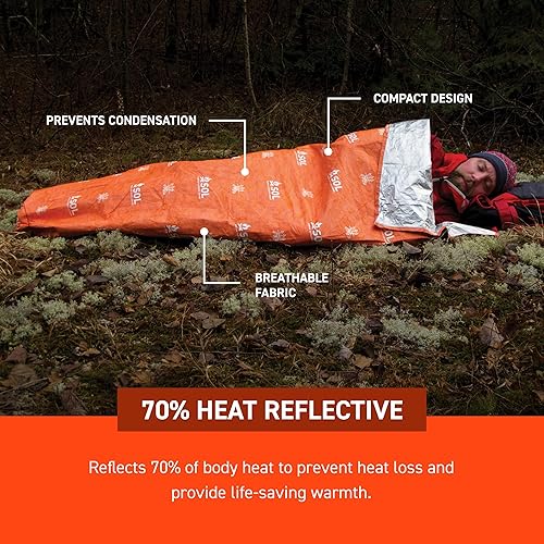 Miniatura 4 de S.O.L. Survive Outdoors Longer SOL Escape Lite Bivvy - Refleja hasta un 70% del calor corporal - Manta de emergencia impermeable para equipos de