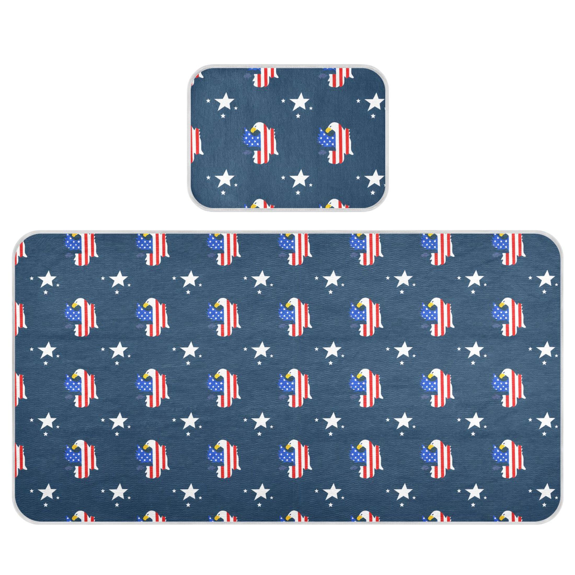 Takiito American Flag Designs Baby Cooling Mattress Pad, Soft & Breathable Cooling Mat Keep Baby Cool in Summer 28x52 in, Nursery Essential
