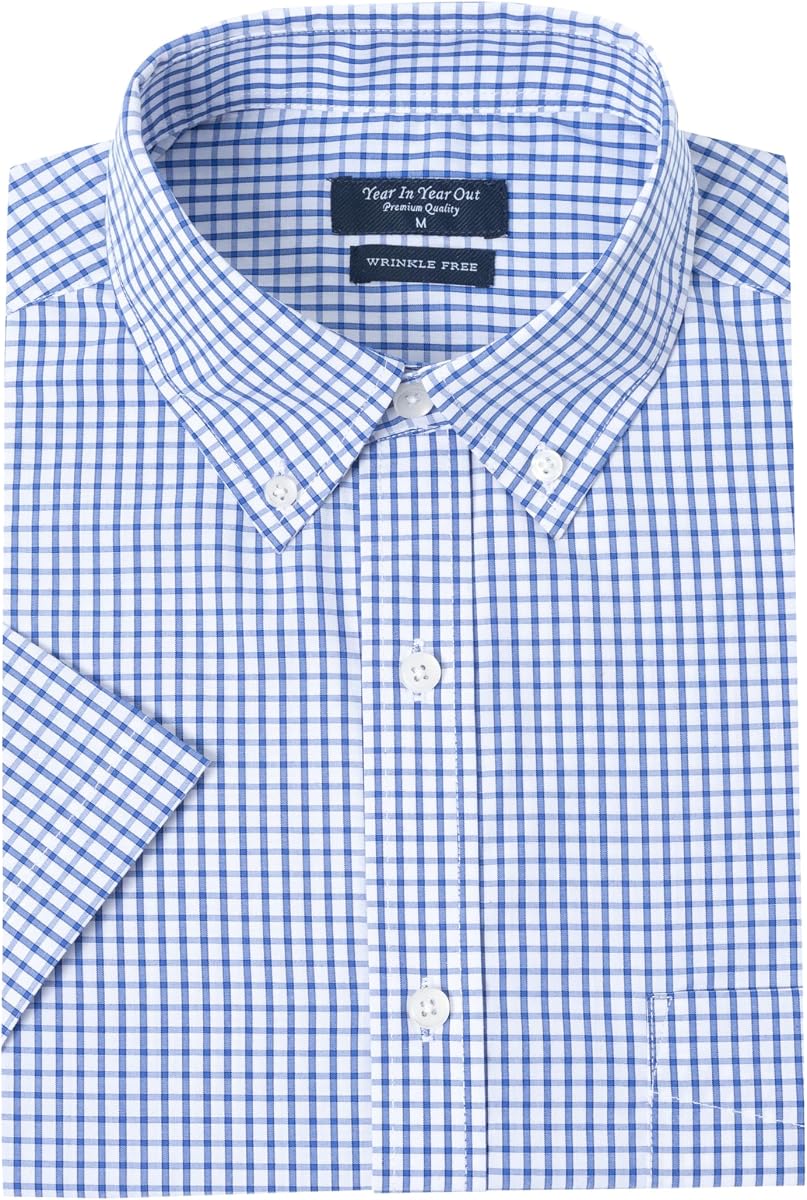 Wrinkle Free Dress Shirts for Men Regular Fit Short Sleeve Button Down Shirts Business Casual Shirts