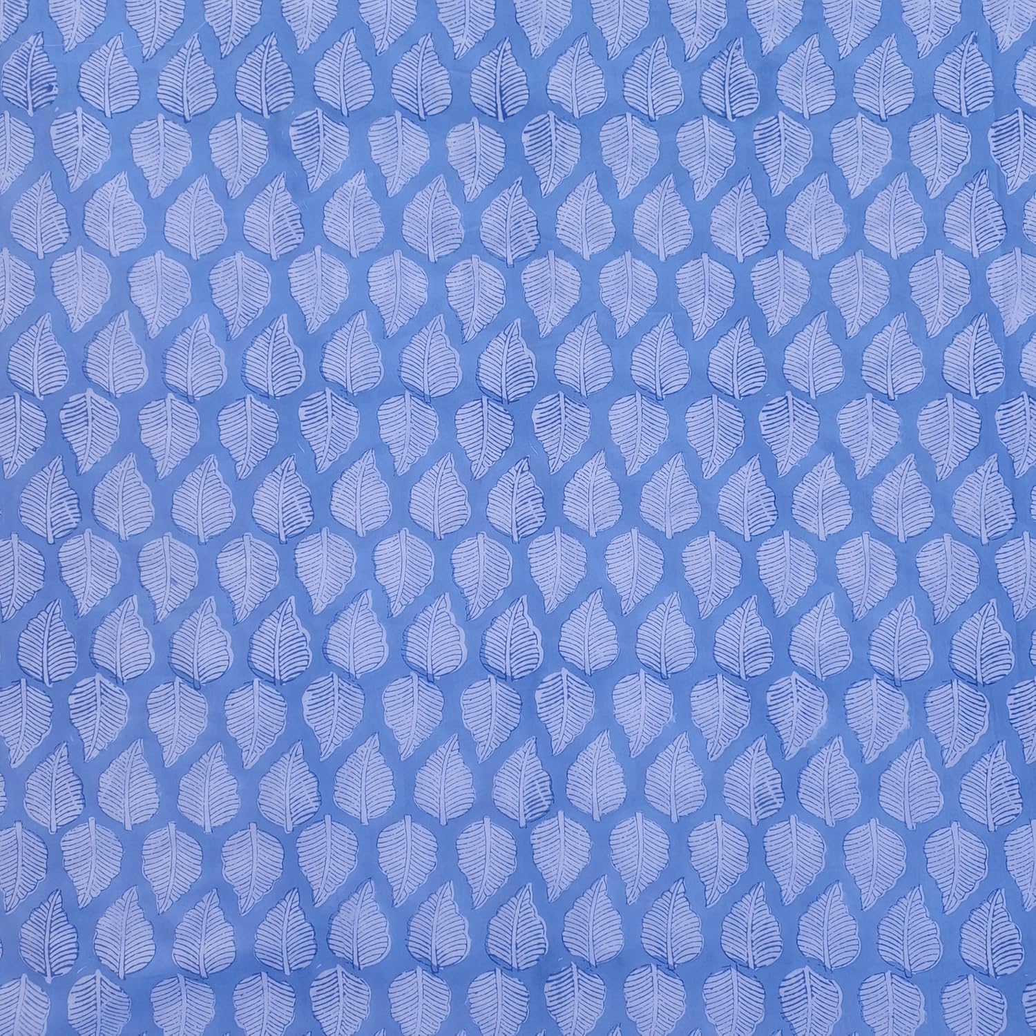 E-Tailor® Hand-Block Printed Pre-Cut Cotton Fabric Ideal for Dressmaking, Sewing, Crafting, Upholstery, Patchwork, Curtains, Quilting Etc. (Indigo, 5 Yard pre Cut)