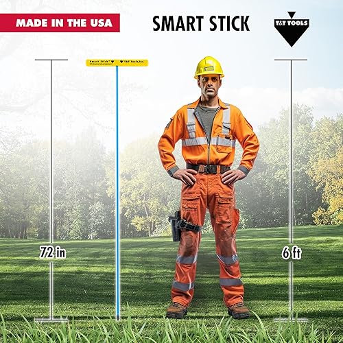 Miniatura 7 de T&T Tools Sonda de suelo de metal Smart Stick - Barra de sondeo con mango en T, varillas de acero, barra de metal de 36 pulgadas de largo con barra