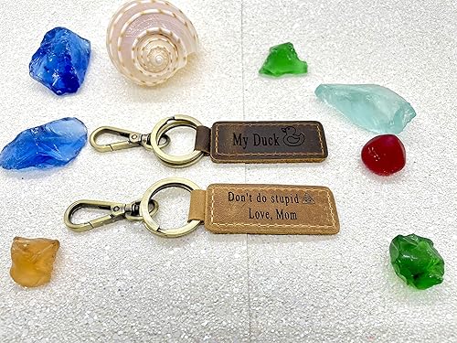 Miniatura 5 de Llavero personalizado de cuero hecho a mano Llavero grabado