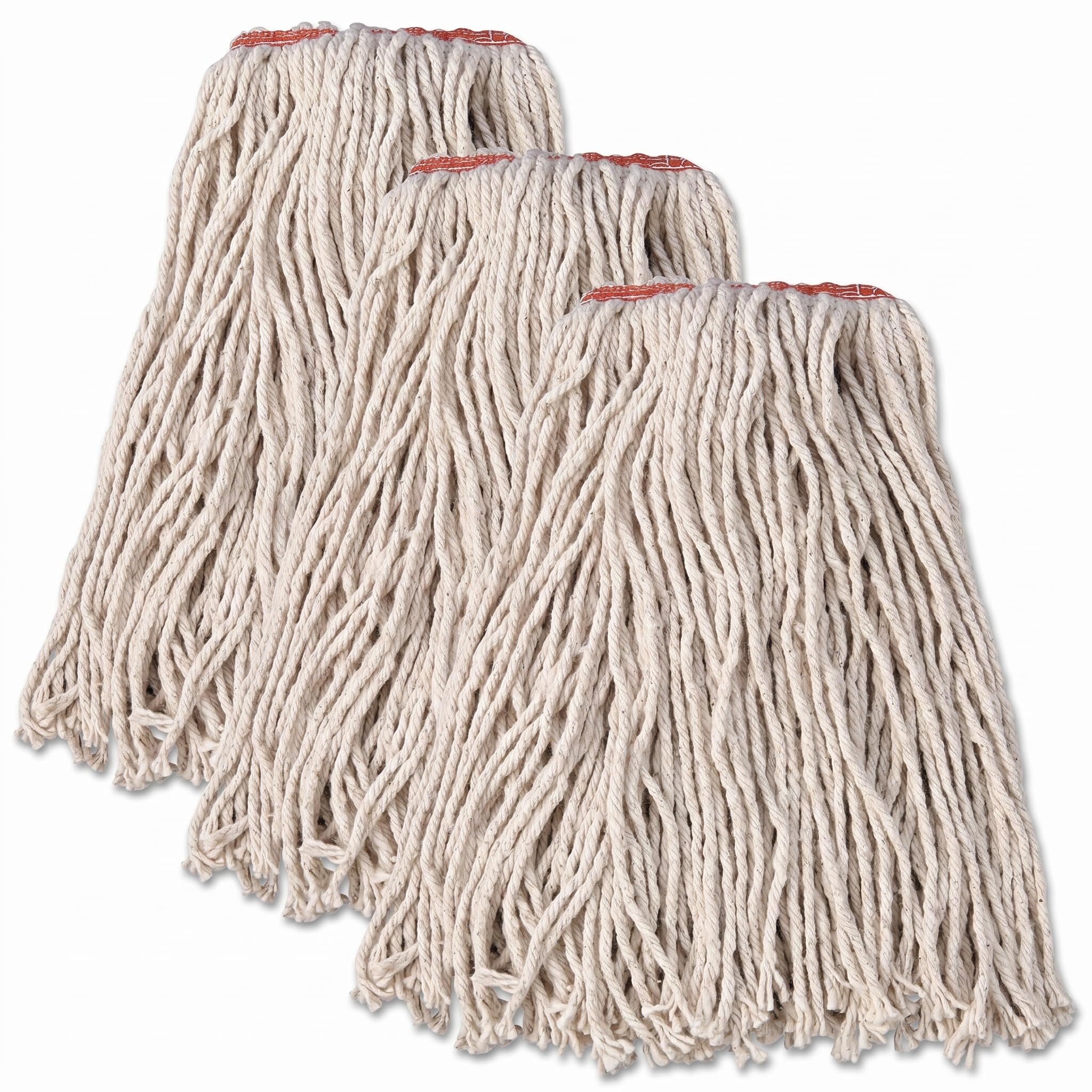Rubbermaid Commercial Cut End Cotton Mop, Removes Dirt, Grease and Stains, Indoor and Outdoor Use 16 Oz.,White (Pack of 3)